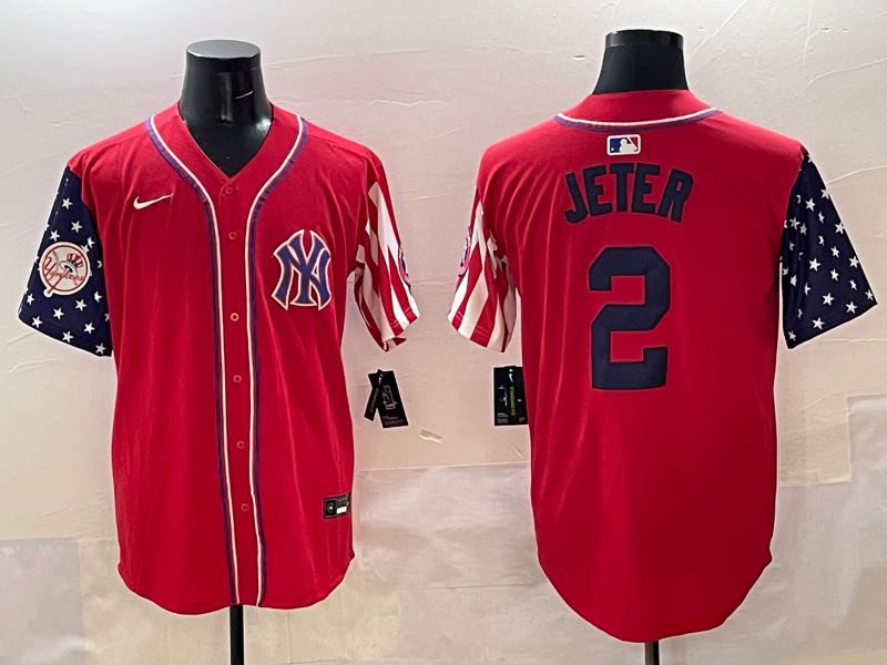 Men New York Yankees 2 Jeter Red a generation of national flags Jointly Name 2025 Nike MLB Jersey style 5